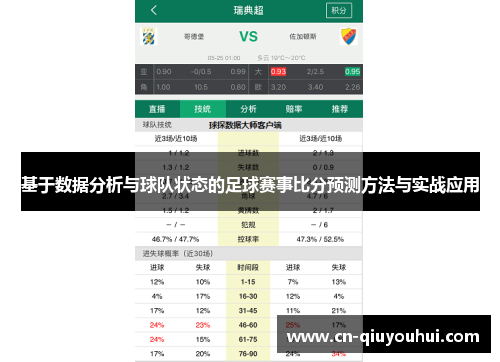 基于数据分析与球队状态的足球赛事比分预测方法与实战应用 基于数据分析与球队状态的足球赛事比分预测方法与实战应用