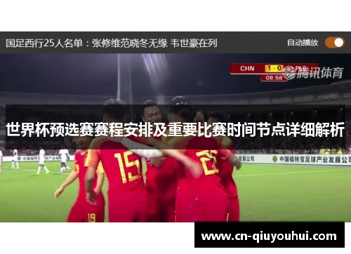 世界杯预选赛赛程安排及重要比赛时间节点详细解析 世界杯预选赛赛程安排及重要比赛时间节点详细解析