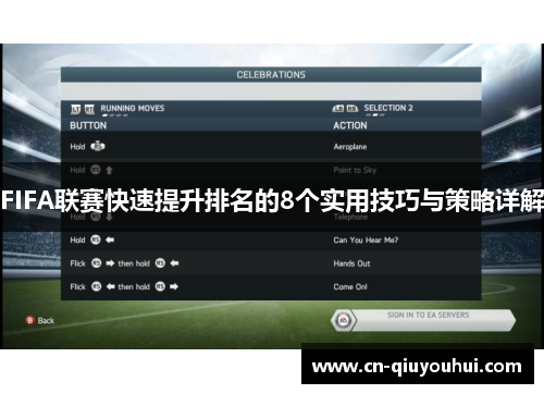 FIFA联赛快速提升排名的8个实用技巧与策略详解 FIFA联赛快速提升排名的8个实用技巧与策略详解